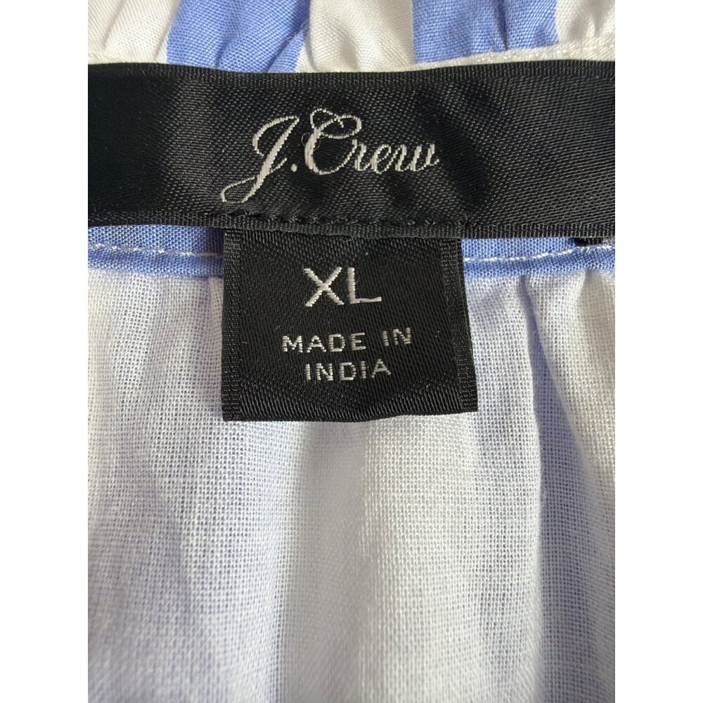 J.Crew Striped Tiered Cotton Dress XL Blue & White - Picture 5 of 16